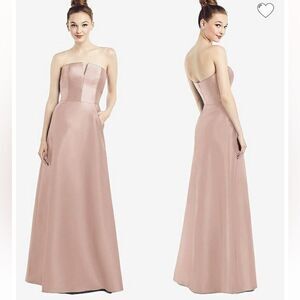 Alfred Sung Pink One Shoulder Maxi Dress